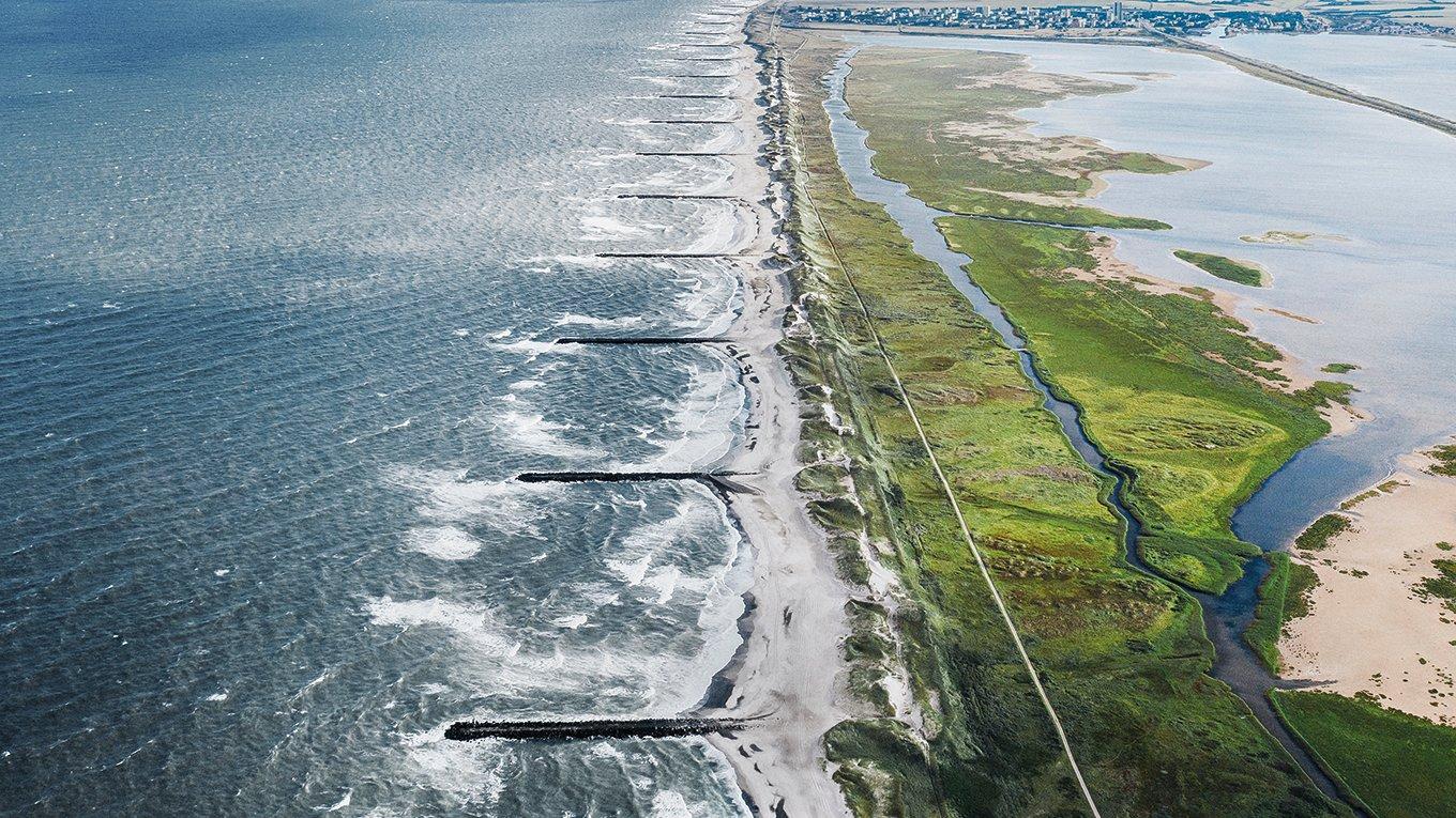 Denmark's north sea coast with its beaches and grassy landscapes offer a lot of interesting view from above.